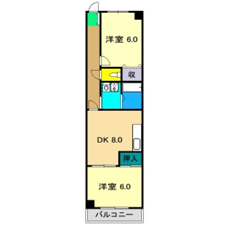 梅ヶ辻ハイツの物件間取画像